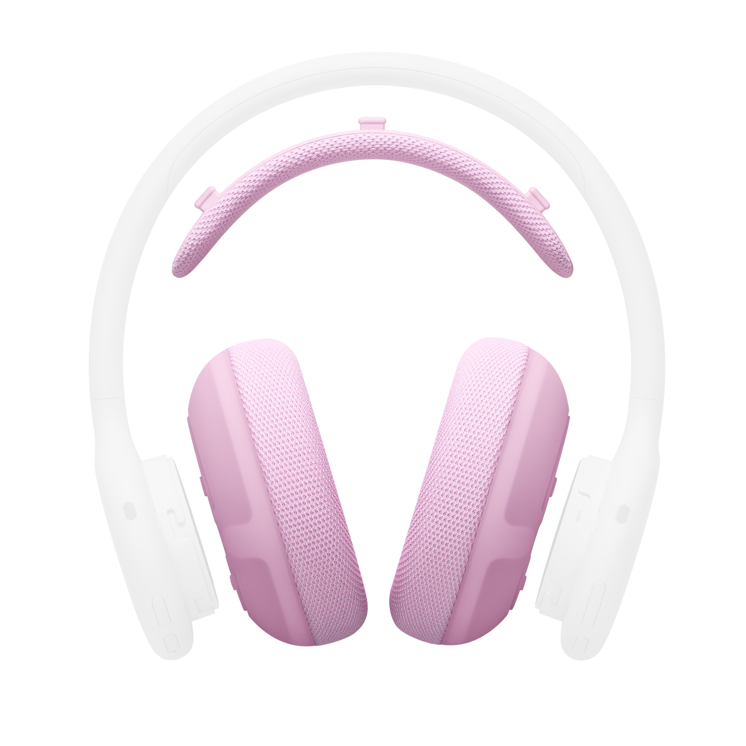 Front view of the Beats 360 Cushion Kit - Pink Performance Knit Cushions for Ear Cups and Headband