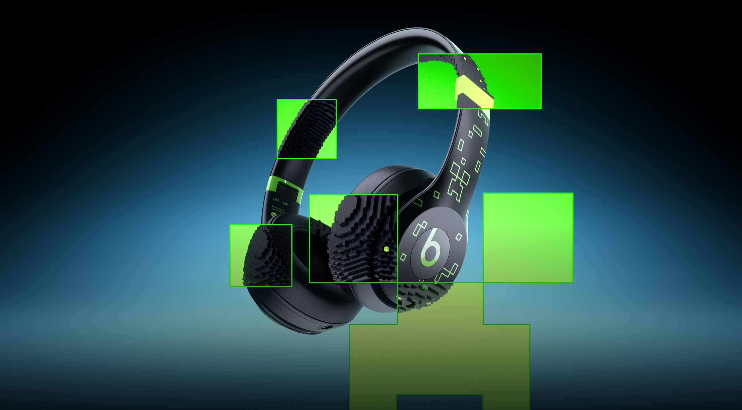 Beats Solo 4 Minecraft Special Edition headphones