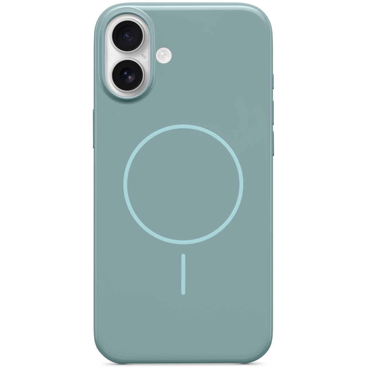 Close-up of Beats iPhone 16 Plus Case with MagSafe in Riptide Blue