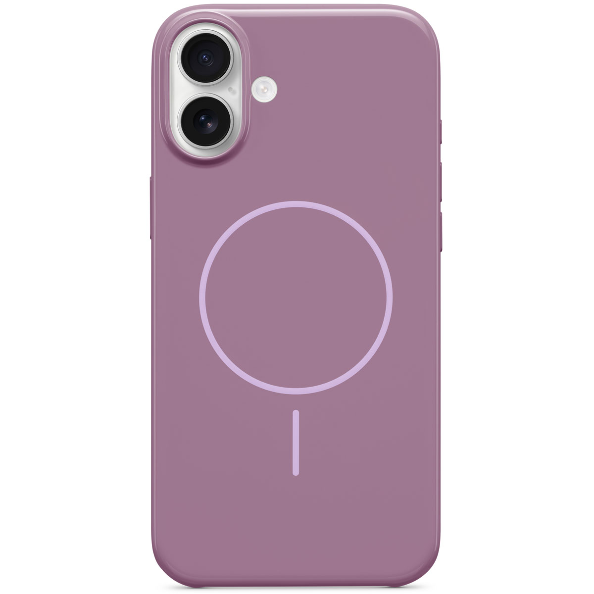 Gros plan sur la coque Beats pour iPhone 16 Plus avec MagSafe en Violet crépusculaire