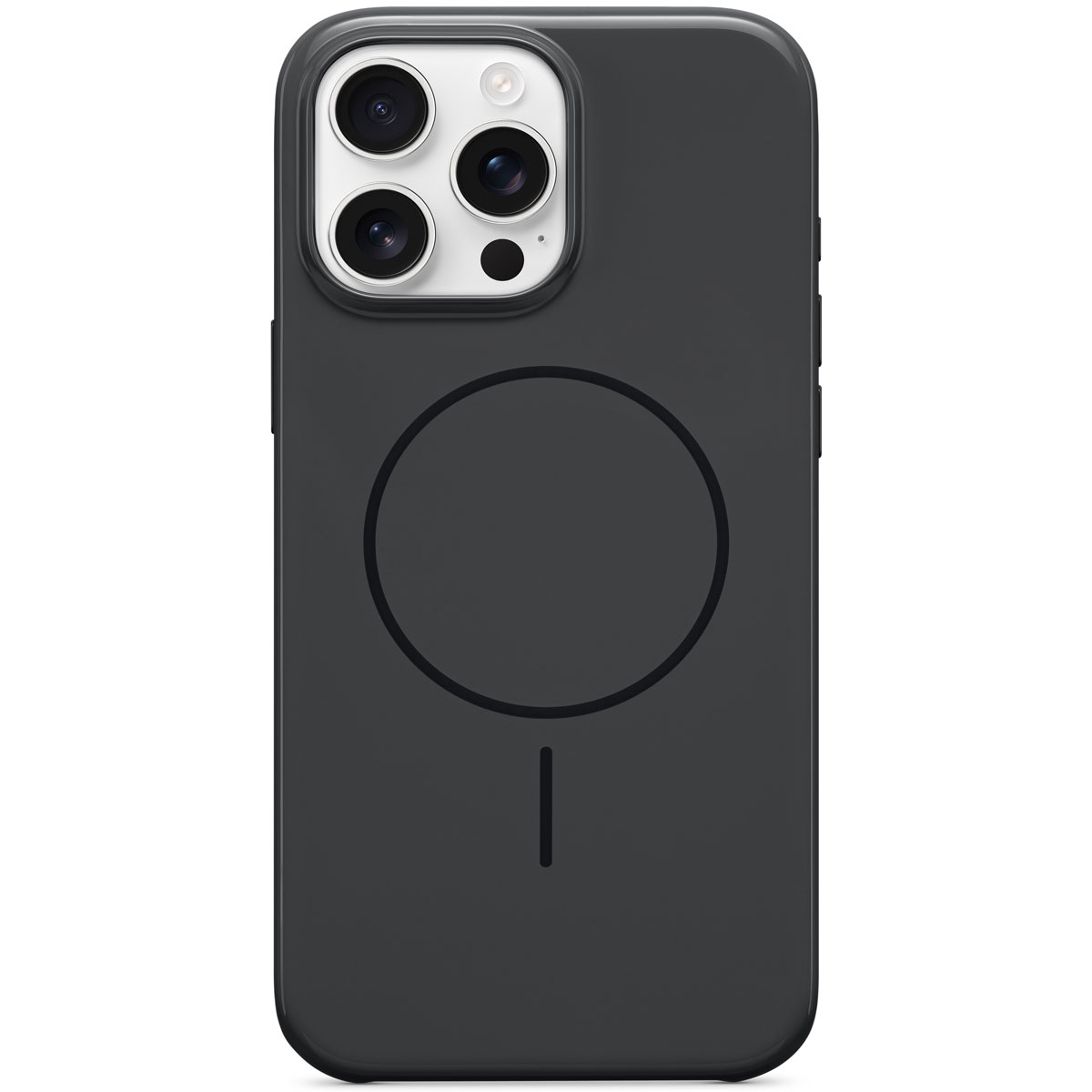 Primer plano de una funda con MagSafe de Beats para el iPhone 16 Pro Max negro nocturno