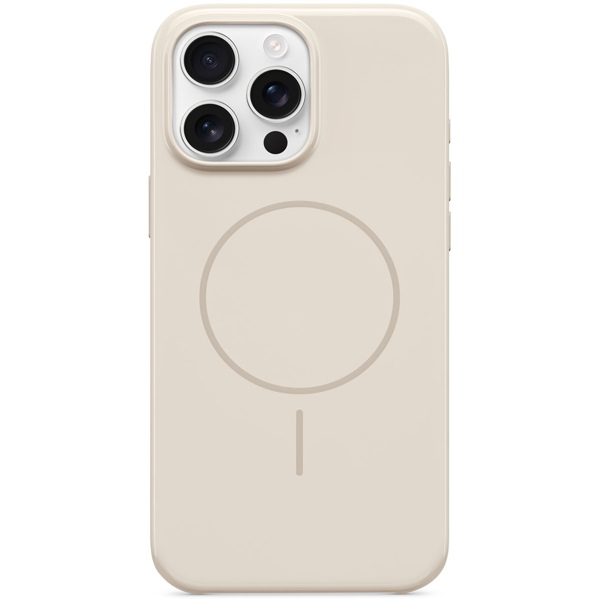 Nahaufnahme des Beats iPhone 16 Pro Max Case mit MagSafe in der Farbe Felsbeige