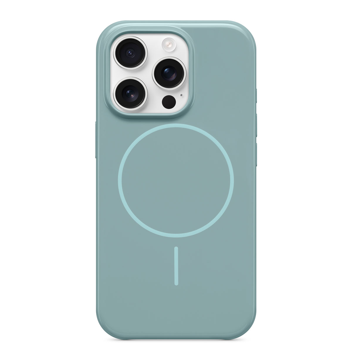 Close-up of Beats iPhone 16 Pro Case with MagSafe in Riptide Blue