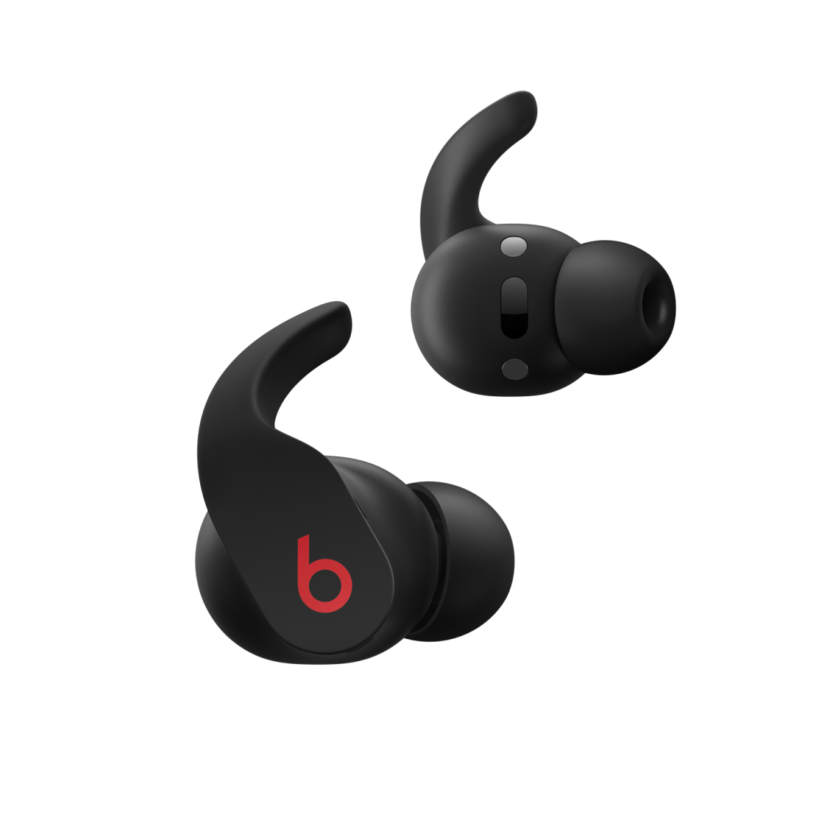 Close up of Beats Fit Pro earbuds in Black
