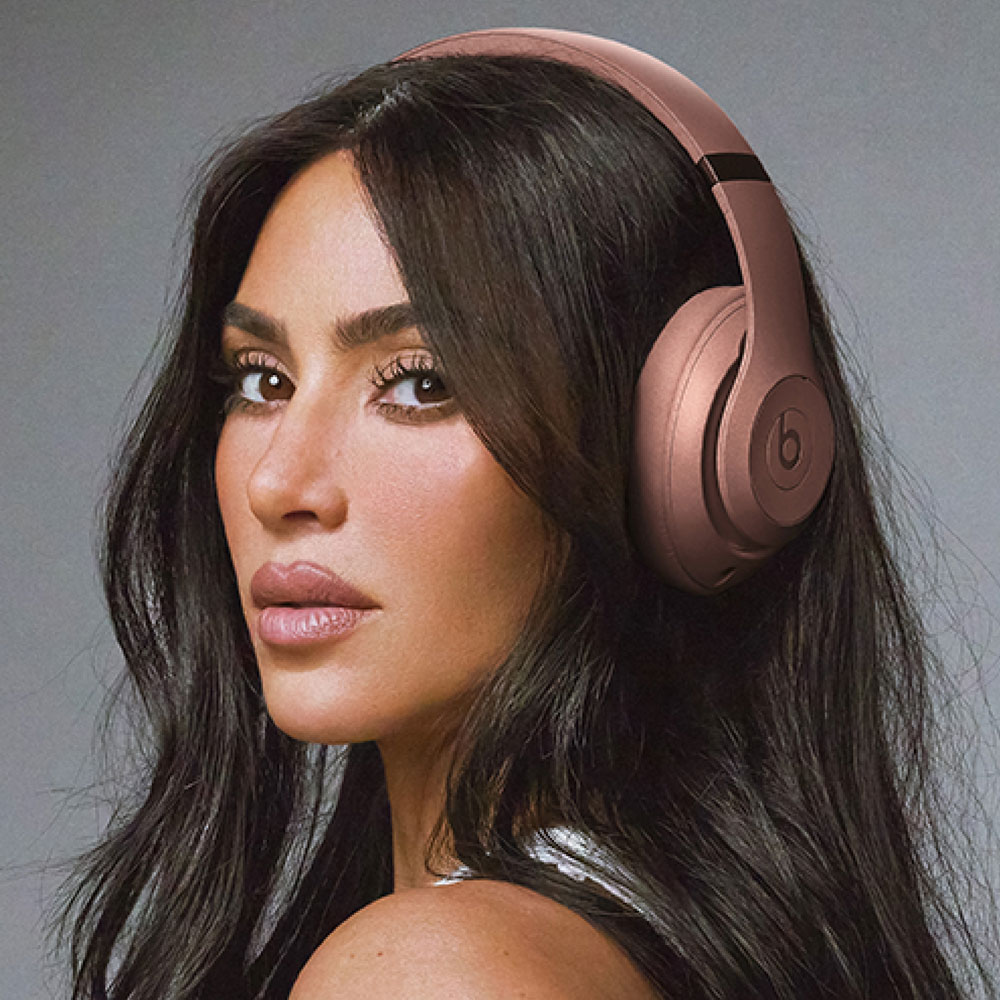 Kim Kardashian wearing Beats Studio Pro headphones