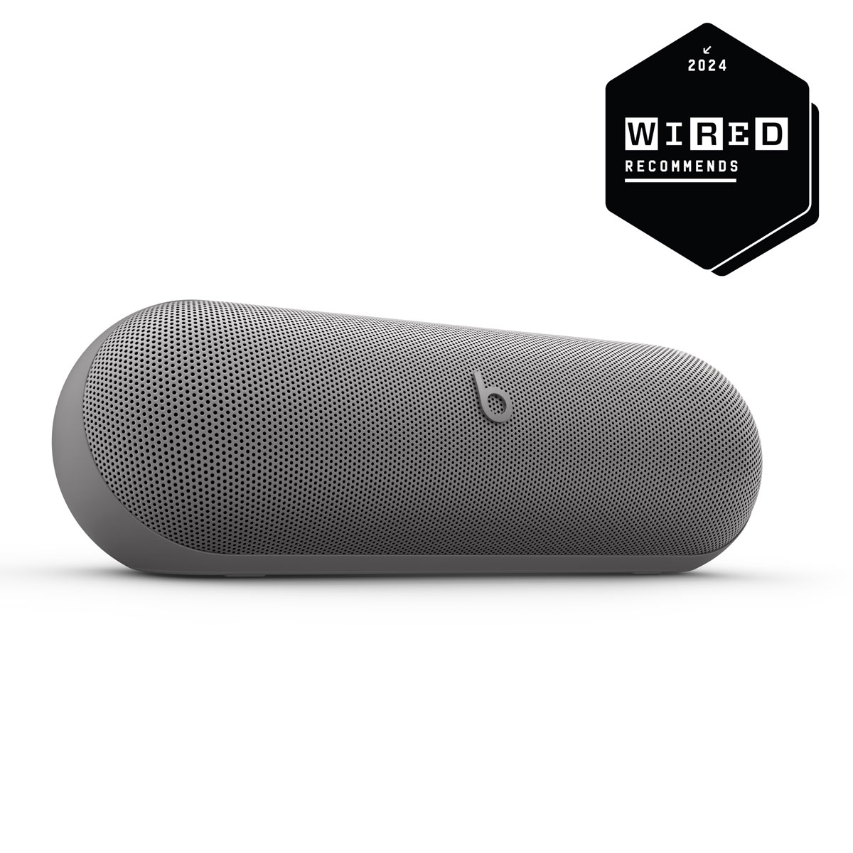 Vue rapprochée d’une enceinte Beats Pill en gris profond